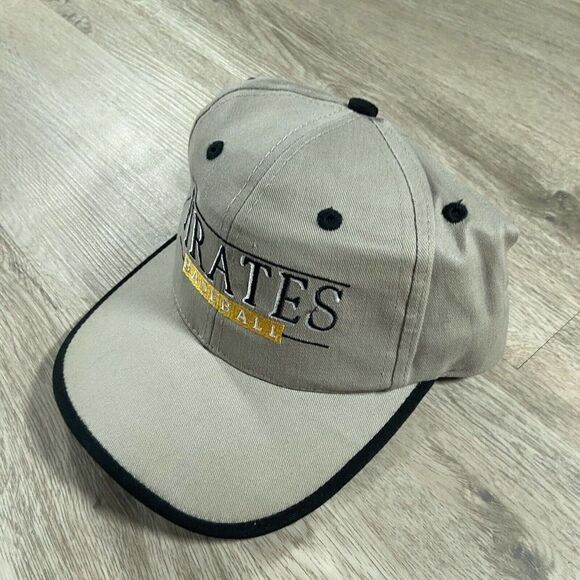 Vintage Pittsburgh Pirates Hat Snapback MLB Baseball Beige Black Fantastic Cap‎ - Picture 8 of 8